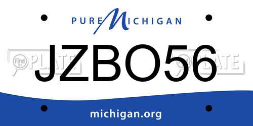 JZBO56 Michigan License Plate