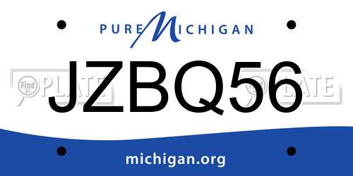 JZBQ56 Michigan License Plate