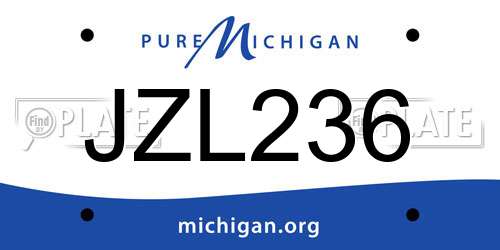JZL236 Michigan License Plate