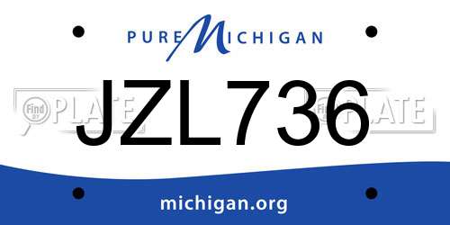 JZL736 Michigan License Plate