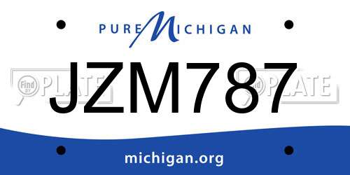 JZM787 Michigan License Plate