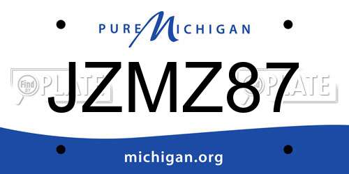 JZMZ87 Michigan License Plate