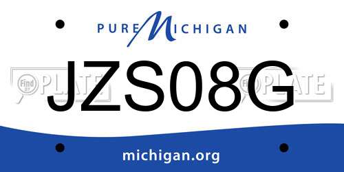 JZS08G Michigan License Plate