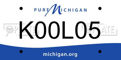 K00L05 Michigan License Plate