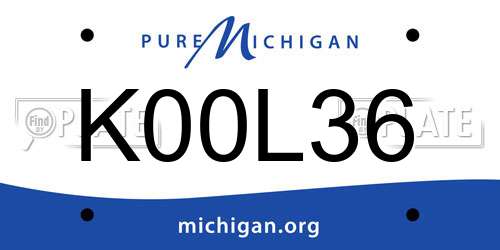 K00L36 Michigan License Plate