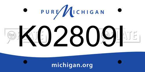 K02809I Michigan License Plate
