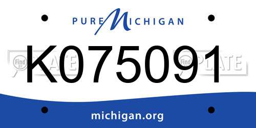 K075091 Michigan License Plate