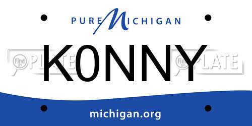 K0NNY Michigan License Plate