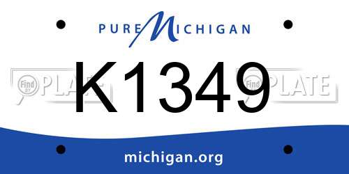 K1349 Michigan License Plate