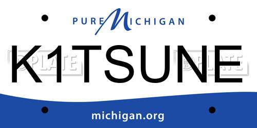 K1TSUNE Michigan License Plate