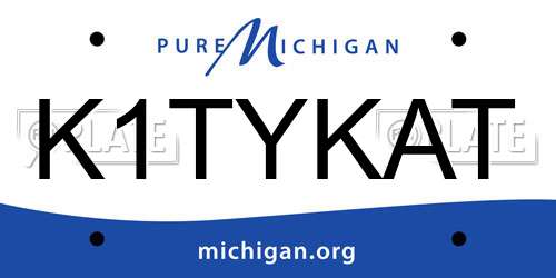 K1TYKAT Michigan License Plate