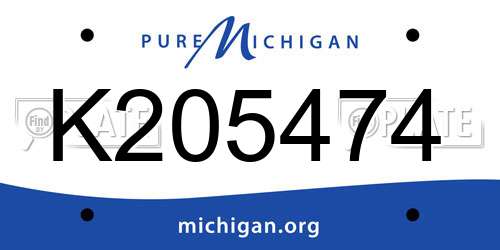 K205474 Michigan License Plate