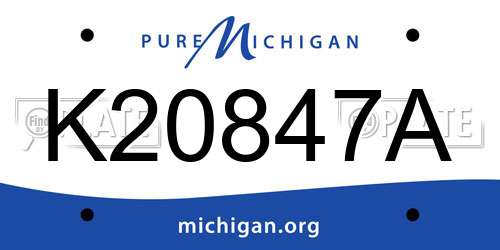 K20847A Michigan License Plate