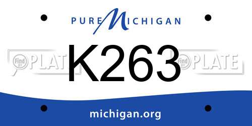 K263 Michigan License Plate