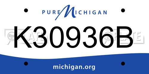 K30936B Michigan License Plate