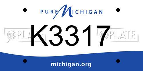 K3317 Michigan License Plate