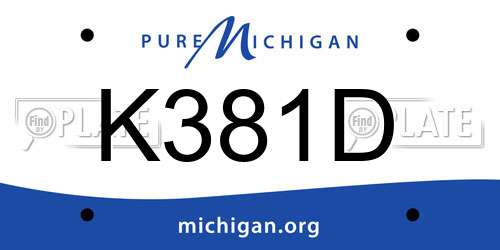K381D Michigan License Plate
