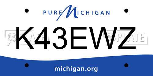 K43EWZ Michigan License Plate