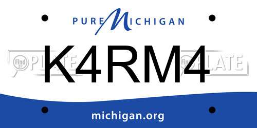 K4RM4 Michigan License Plate
