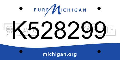 K528299 Michigan License Plate