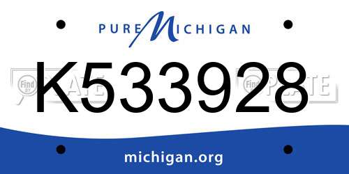 K533928 Michigan License Plate