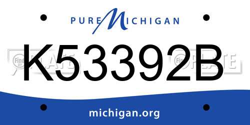 K53392B Michigan License Plate
