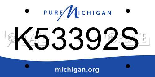 K53392S Michigan License Plate