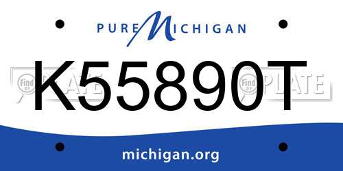 K55890T Michigan License Plate