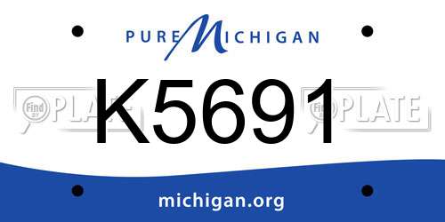 K5691 Michigan License Plate