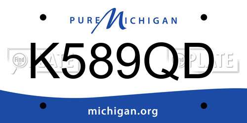 K589QD Michigan License Plate