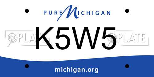 K5W5 Michigan License Plate