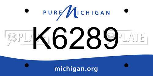 K6289 Michigan License Plate