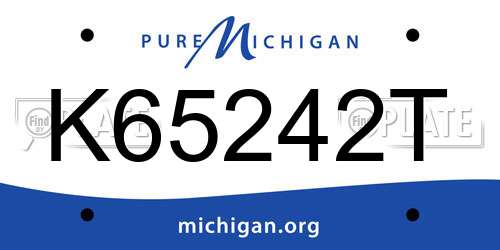 K65242T Michigan License Plate