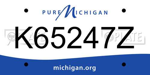 K65247Z Michigan License Plate