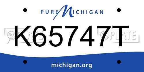 K65747T Michigan License Plate