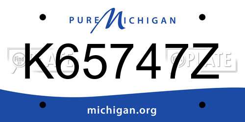 K65747Z Michigan License Plate