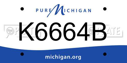 K6664B Michigan License Plate