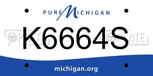 K6664S Michigan License Plate