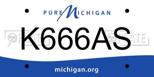 K666AS Michigan License Plate