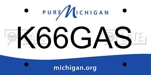 K66GAS Michigan License Plate