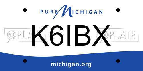 K6IBX Michigan License Plate