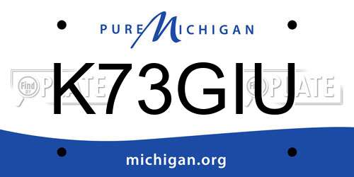 K73GIU Michigan License Plate
