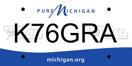K76GRA Michigan License Plate