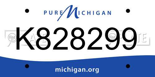 K828299 Michigan License Plate