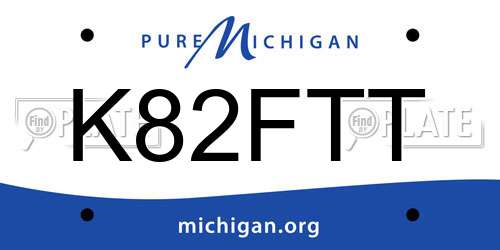 K82FTT Michigan License Plate