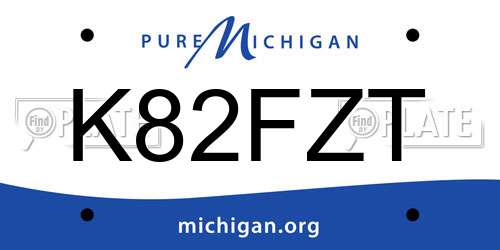 K82FZT Michigan License Plate
