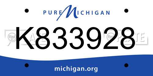 K833928 Michigan License Plate