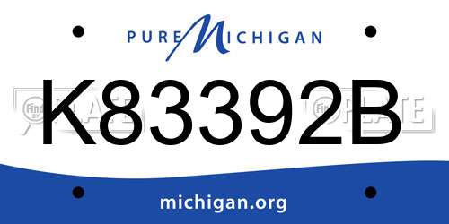 K83392B Michigan License Plate