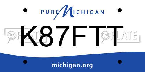 K87FTT Michigan License Plate