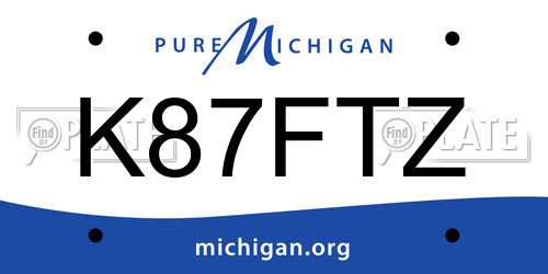 K87FTZ Michigan License Plate